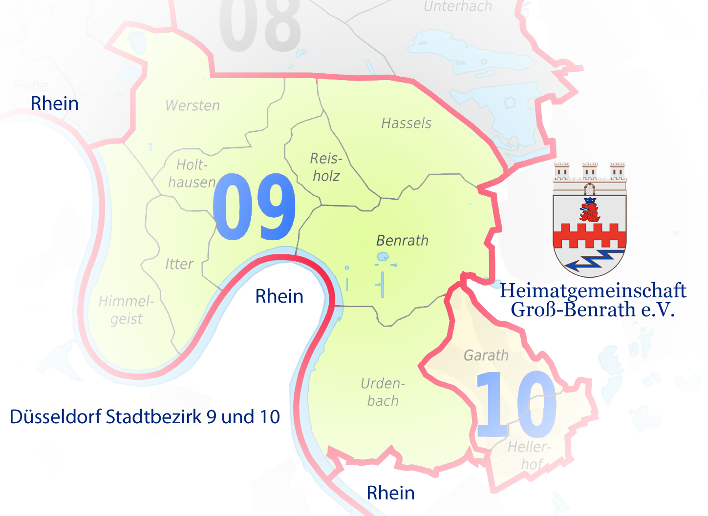 Groß-Benrath Stadtteile