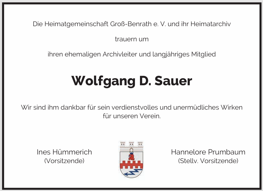 Trauaeranzeige Sauer